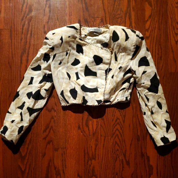 Saks Fifth Avenue - Vintage Silk Cropped Jacket - Picture 3 of 9